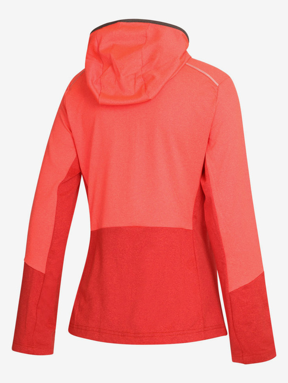 ALPINE PRO Červeno-korálová dámská rychleschnoucí mikina Alpine Pro Swana
