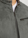 Jack & Jones Šedá pánská bunda v semišové úpravě Jack & Jones