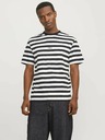 Jack & Jones Bílo-černé pánské pruhované tričko Jack & Jones