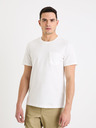 Celio Bílé pánské basic tričko Celio Gepik