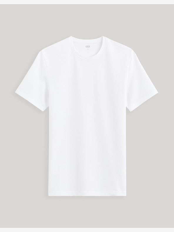 Celio Bílé pánské tričko Celio Geteboude
