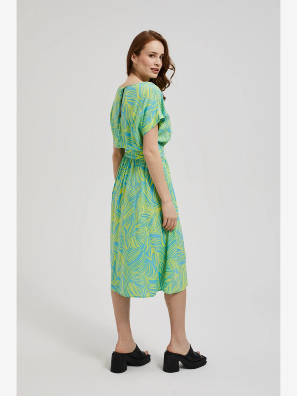 Moodo Tyrkysové šaty se zavazováním v pase Moodo