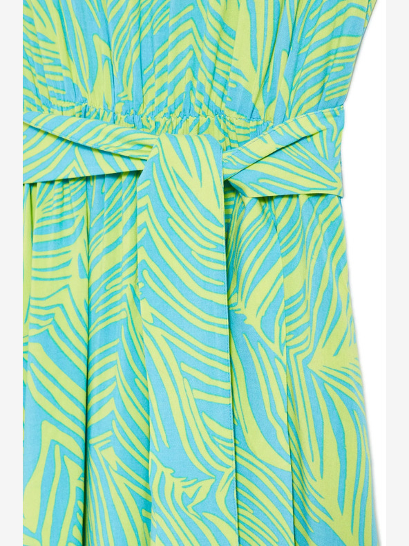 Moodo Tyrkysové šaty se zavazováním v pase Moodo