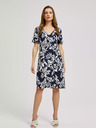 Moodo Tmavě modré šaty s květinovým vzorem Moodo