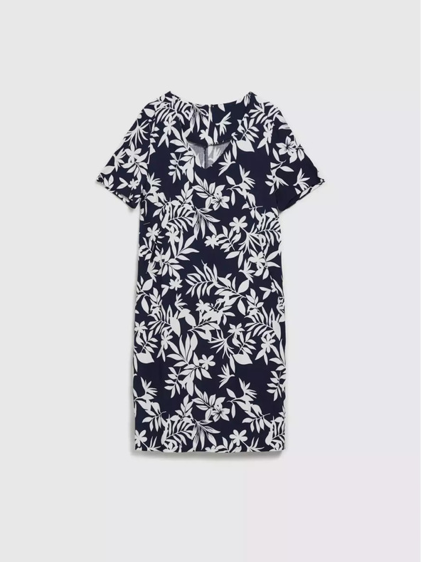 Moodo Tmavě modré šaty s květinovým vzorem Moodo