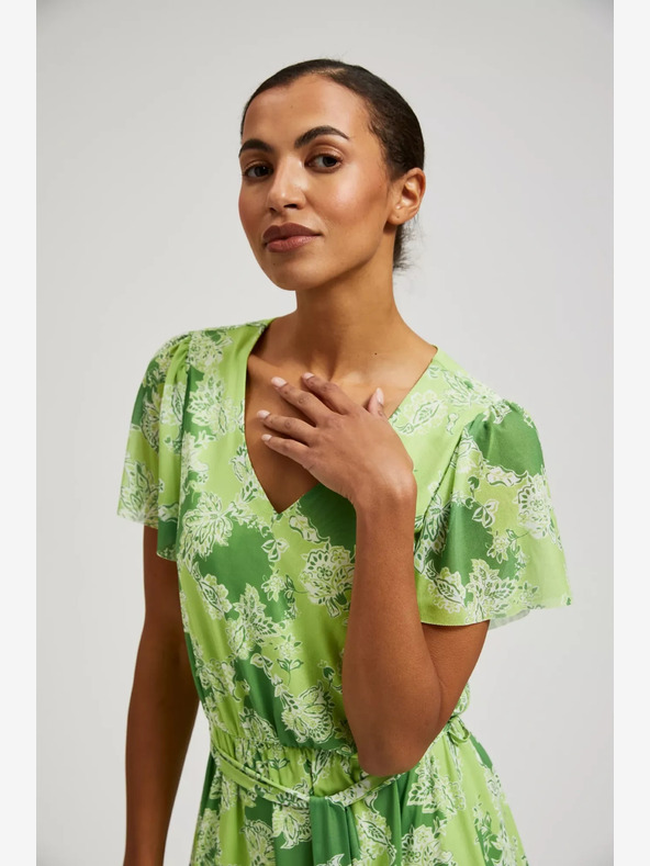 Moodo Zelené vzorované šaty Moodo