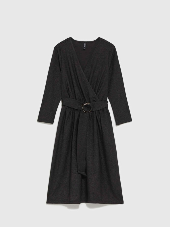 Moodo Černé dámské šaty s páskem Moodo