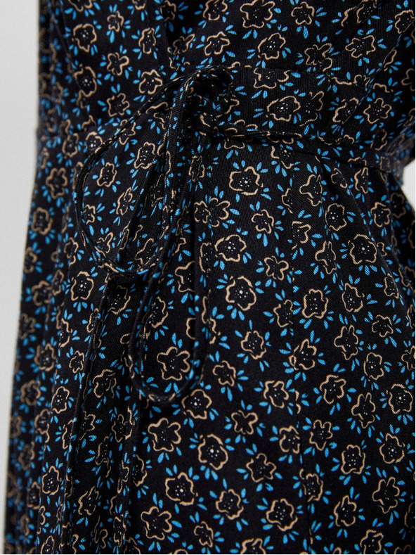 Moodo Černé dámské vzorované midi šaty Moodo