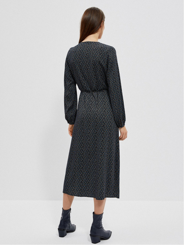 Moodo Černé dámské vzorované midi šaty Moodo