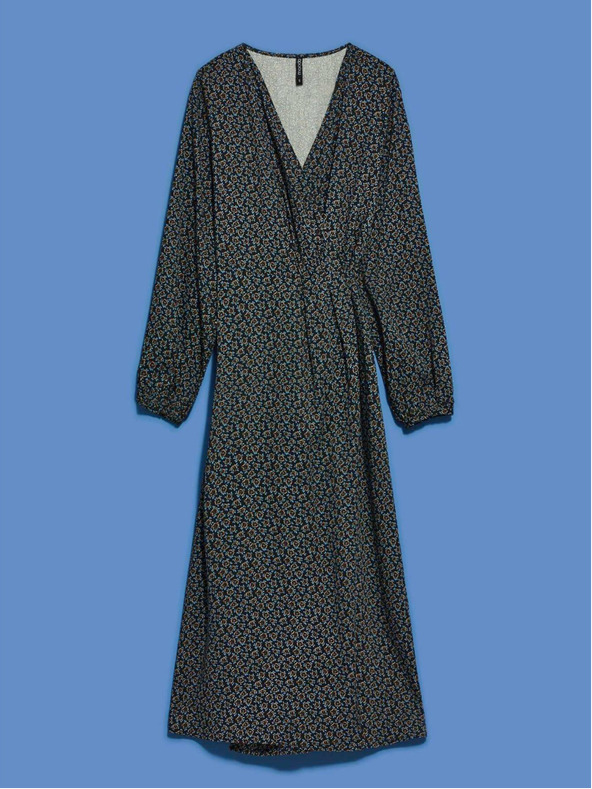 Moodo Černé dámské vzorované midi šaty Moodo