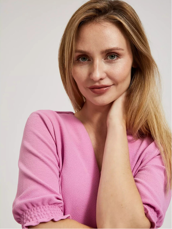 Moodo Růžové rovné šaty Moodo