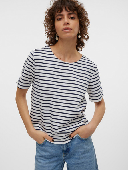Vero Moda Modro-bílé dámské pruhované tričko Vero Moda