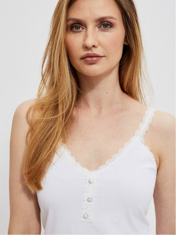 Moodo Bílé dámské tílko Moodo