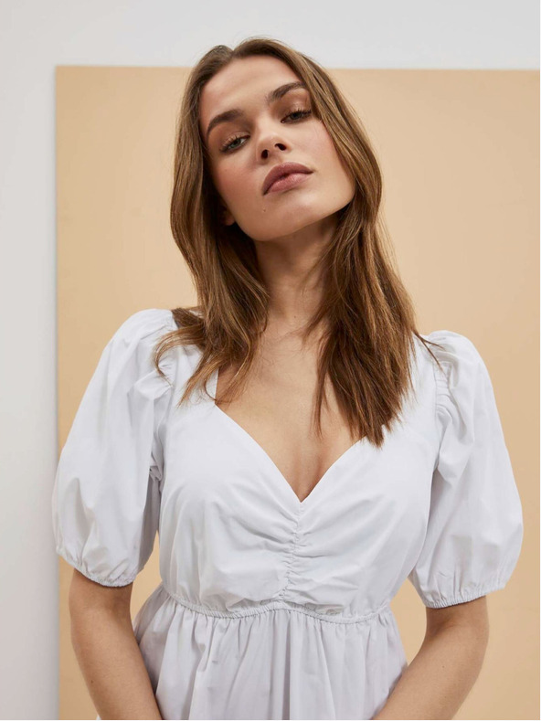 Moodo Bílé dámské šaty Moodo