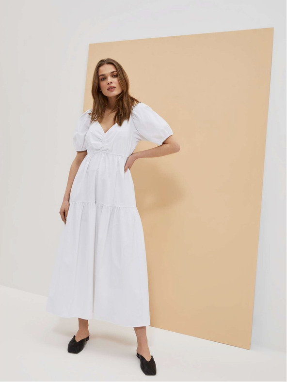 Moodo Bílé dámské šaty Moodo