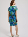 Moodo Modré šaty s tropickým vzorem Moodo