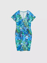 Moodo Modré šaty s tropickým vzorem Moodo