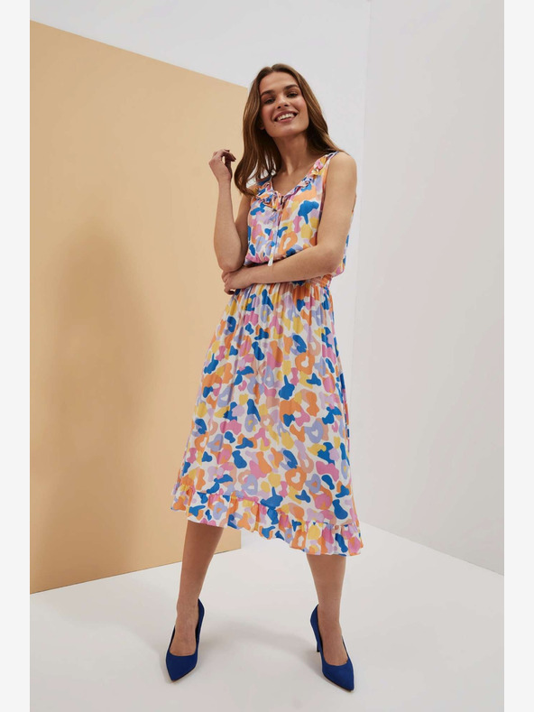 Moodo Krémové vzorované šaty Moodo