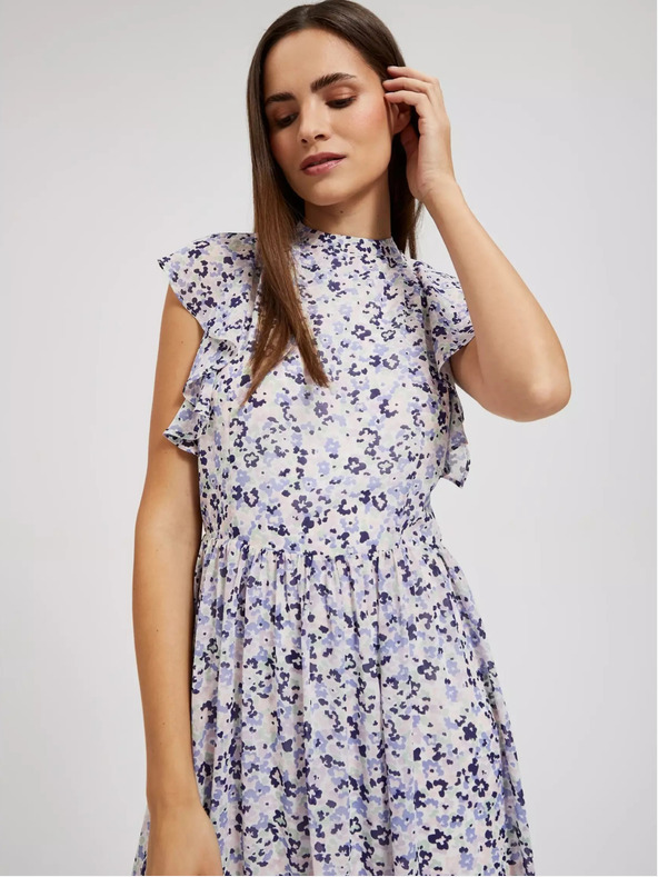 Moodo Modré květované maxi šaty Moodo