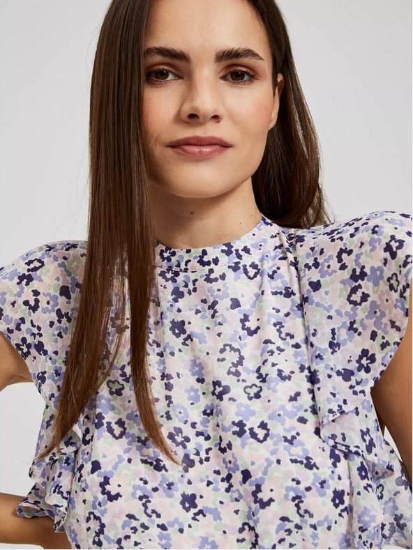 Moodo Modré květované maxi šaty Moodo