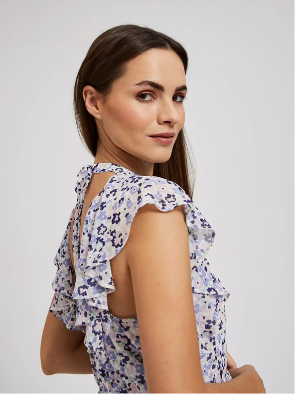 Moodo Modré květované maxi šaty Moodo