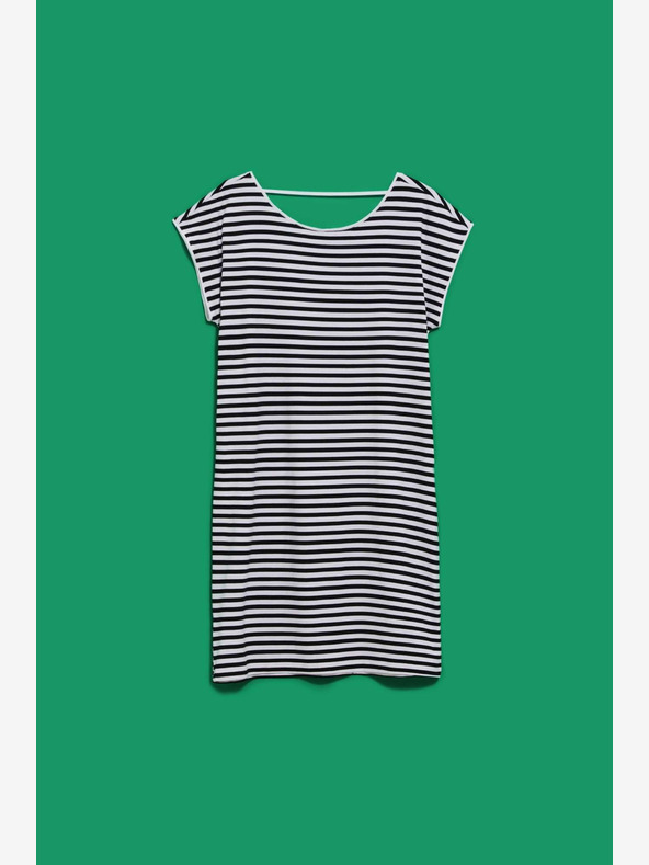 Moodo Bílo-černé pruhované šaty Moodo