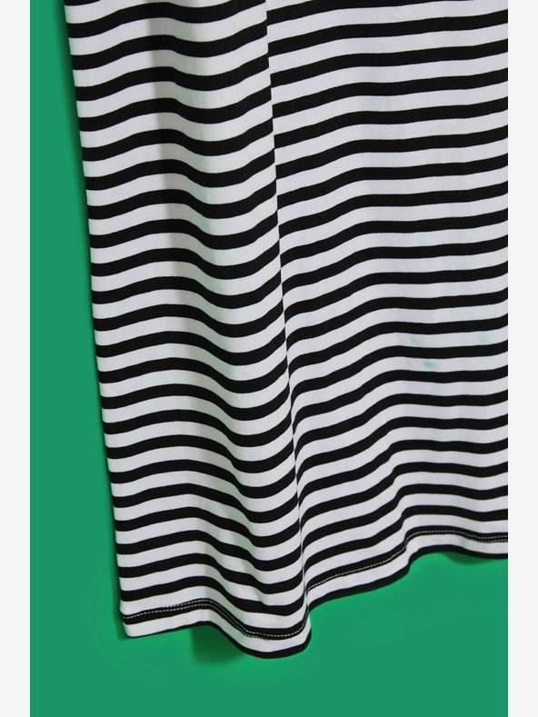 Moodo Bílo-černé pruhované šaty Moodo