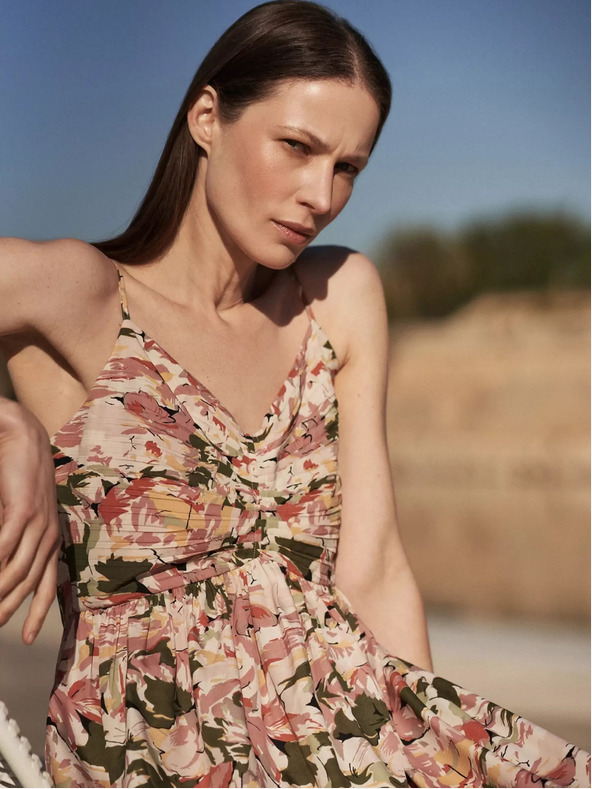 Moodo Starorůžové vzorované šaty Moodo