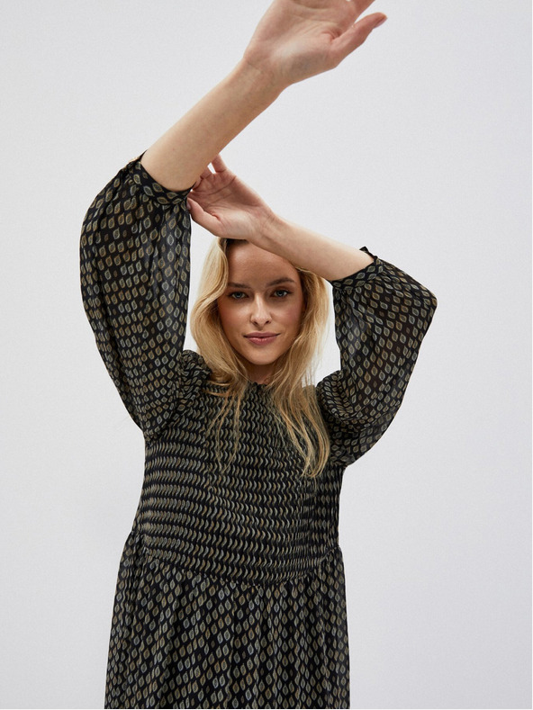 Moodo Černé dámské midi šaty Moodo