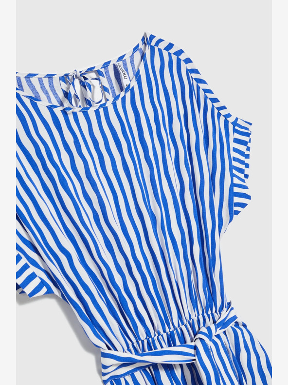 Moodo Modré pruhované midi šaty Moodo