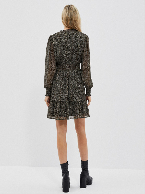 Moodo Černé dámské šaty s volánkem Moodo