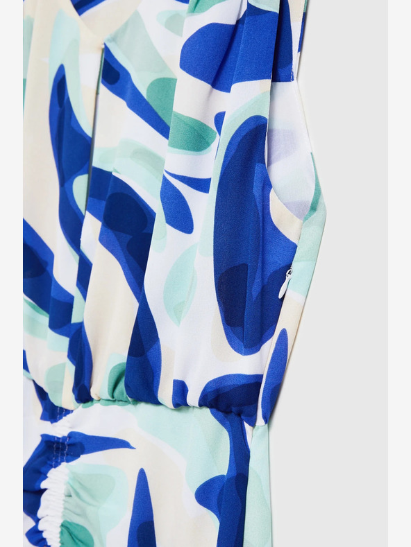 Moodo Modré vzorovsané midi šaty Moodo