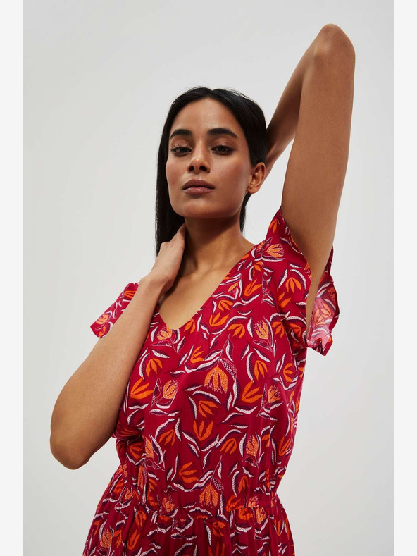 Moodo Červené vzorované šaty Moodo