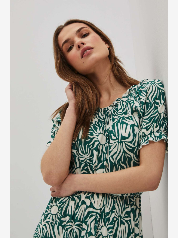 Moodo Zelené vzorované šaty Moodo