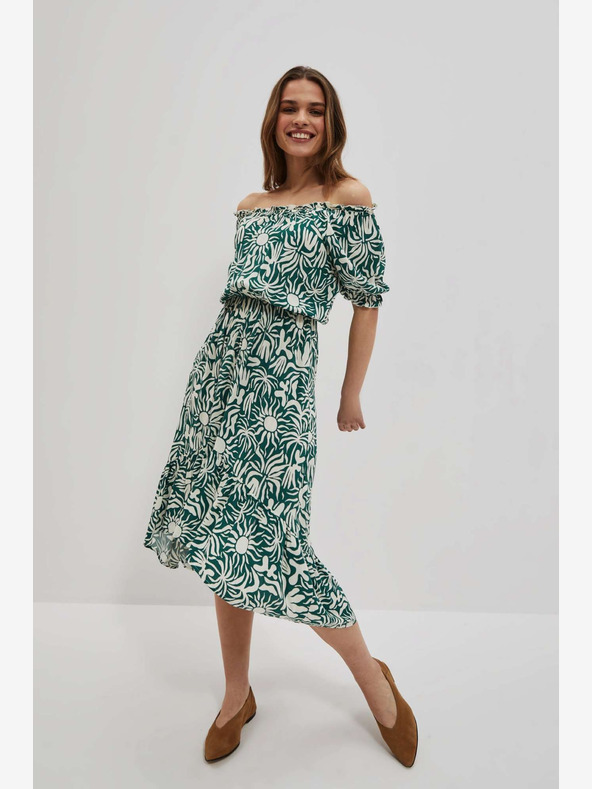 Moodo Zelené vzorované šaty Moodo