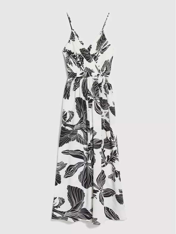 Moodo Černo-bílý overal s tropickým vzorem Moodo