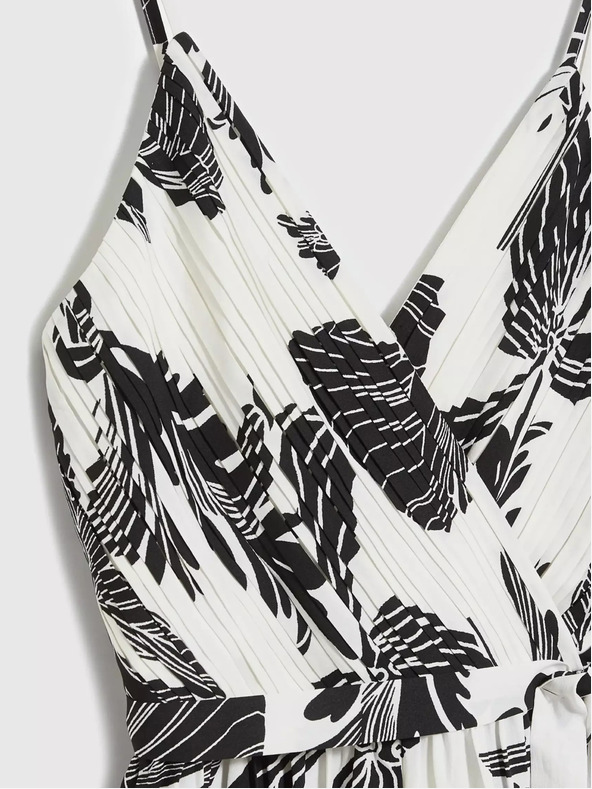 Moodo Černo-bílý overal s tropickým vzorem Moodo