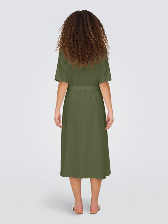 Jacqueline de Yong Khaki dámské košilové šaty JDY
