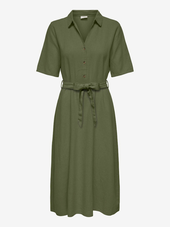 Jacqueline de Yong Khaki dámské košilové šaty JDY