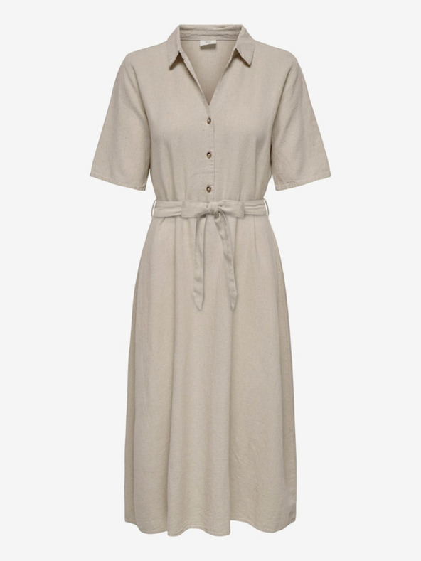 Jacqueline de Yong Béžové dámské košilové šaty JDY