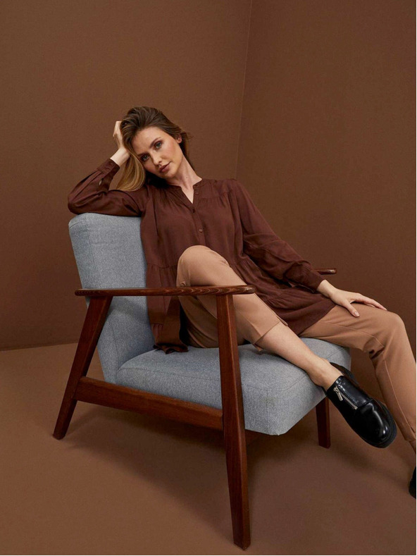 Moodo Hnědé dámské šaty Moodo