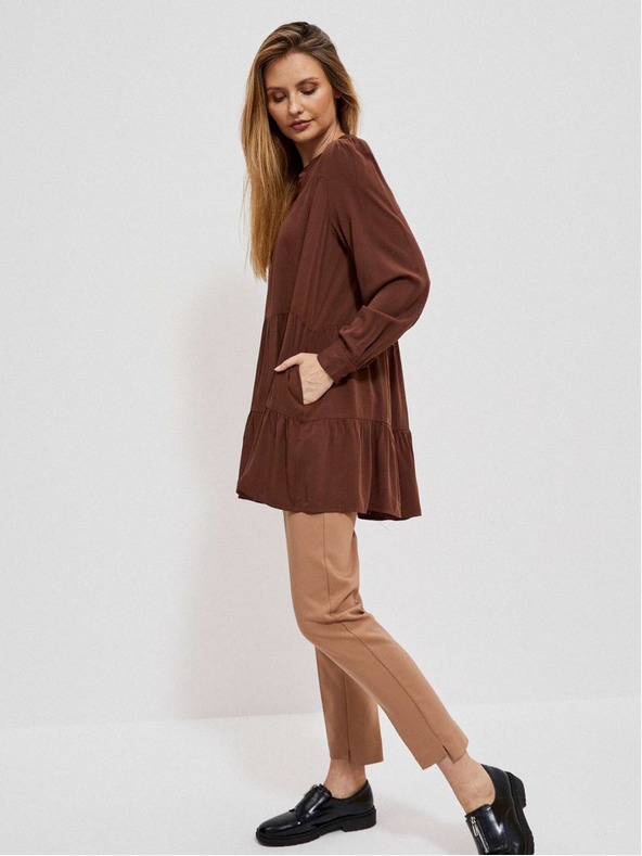 Moodo Hnědé dámské šaty Moodo