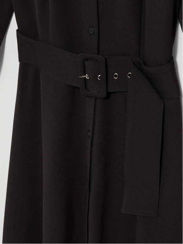 Moodo Černé dámské midi šaty Moodo