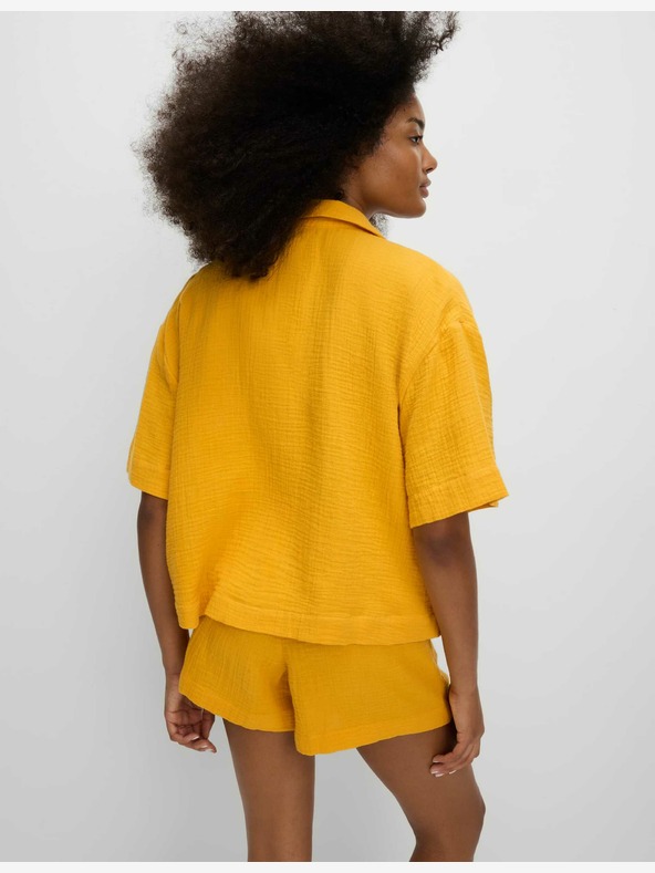 Marks & Spencer Plážová texturovaná košile s límečkem, z čisté bavlny Marks & Spencer žlutá