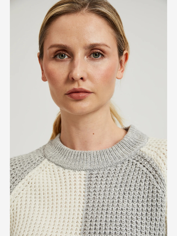 Moodo Bílo-šedý dámský svetr Moodo