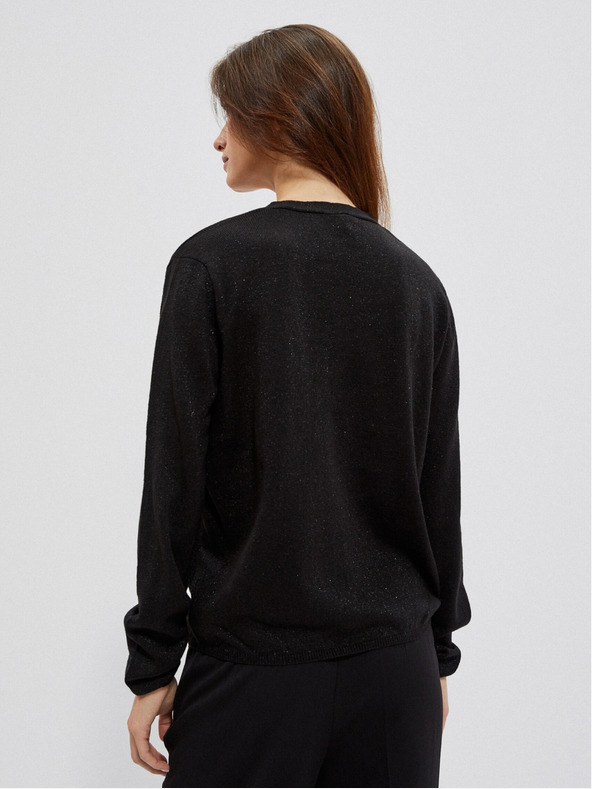 Moodo Černý dámský svetr s výstřihem do V Moodo