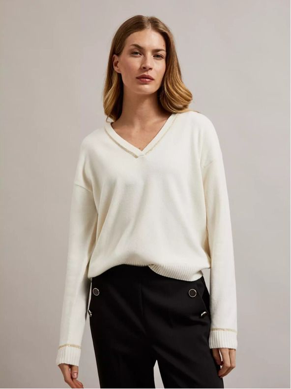 Moodo Dámský svetr zdobený metalickou nití Moodo