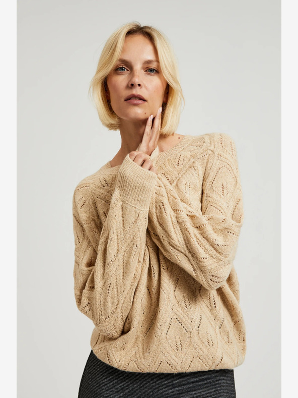 Moodo Béžový dámský svetr Moodo