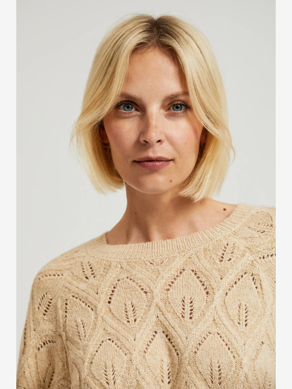 Moodo Béžový dámský svetr Moodo