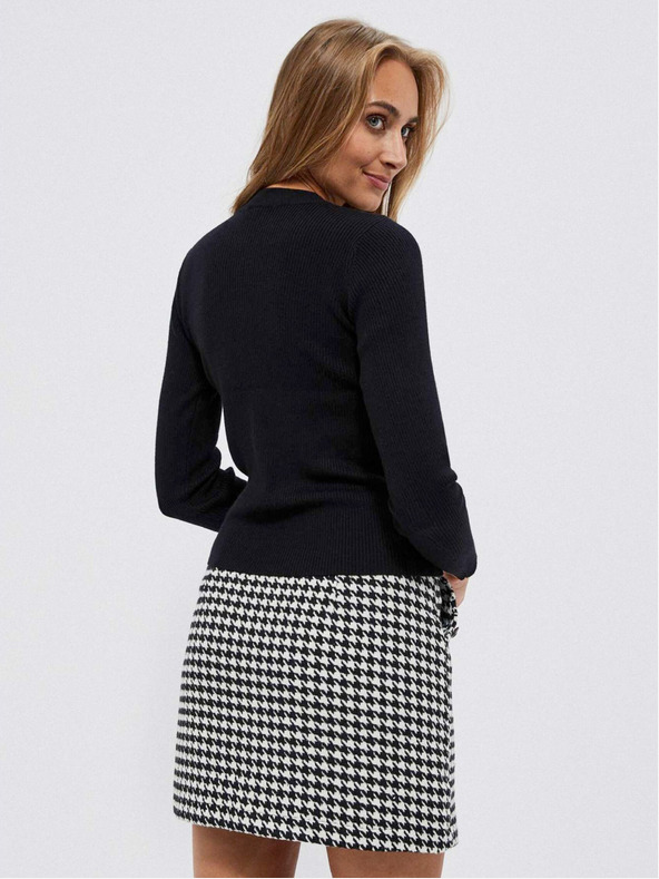 Moodo Černý dámský svetr s ozdobnými perlami Moodo